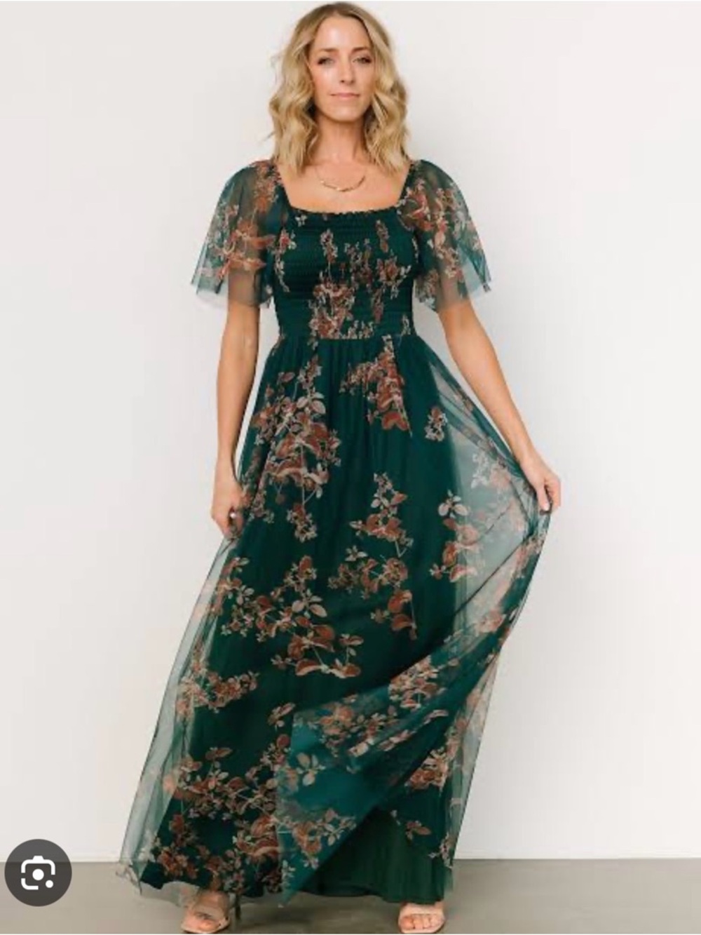 baltic born cassandra tulle maxi dress green